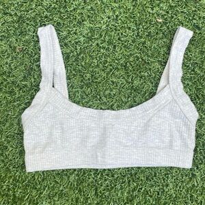 Reformation grey ribbed sports bra XS